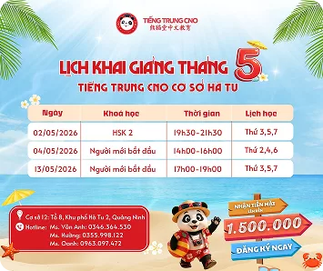 Lịch khai giảng tháng 5 - CS Hà Tu