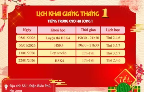 Lịch khai giảng Tiếng Trung CNO 2026 – Ưu đãi lì xì đến 2 triệu